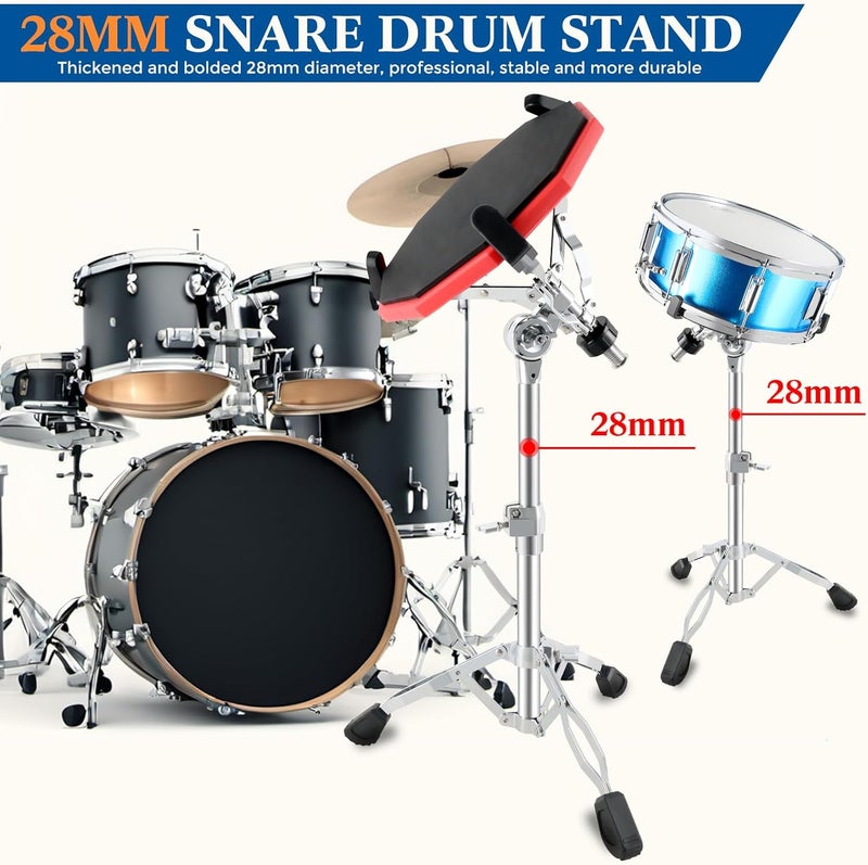 ROWell Snare Drum Stand for 10-14 Drums & Practice Pads,Heavy-Duty 28mm Pipe, Adjustable Height 23.8inch - Perfect for Beginner Drummers - Image 3